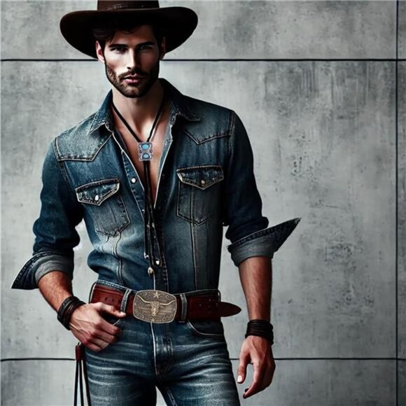 Western Bolo Tie for Men 07 - Picture 5 of 7